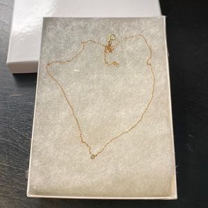 LAST CHANCE SALE ends 5/1 Dainty White Sapphire and Rose Gold Necklace